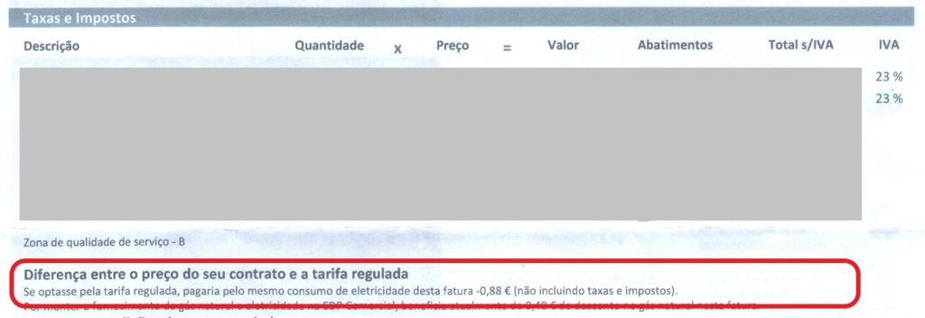 Fatura - Mercado Regulado de Eletricidade