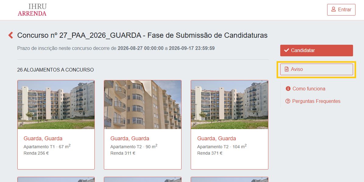 Arrendamento Acessível 2026_Aviso